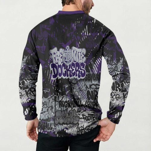 Fremantle Dockers Button Sweatshirt Urban Graffiti Street Art - Bold Abstract Spray Paint