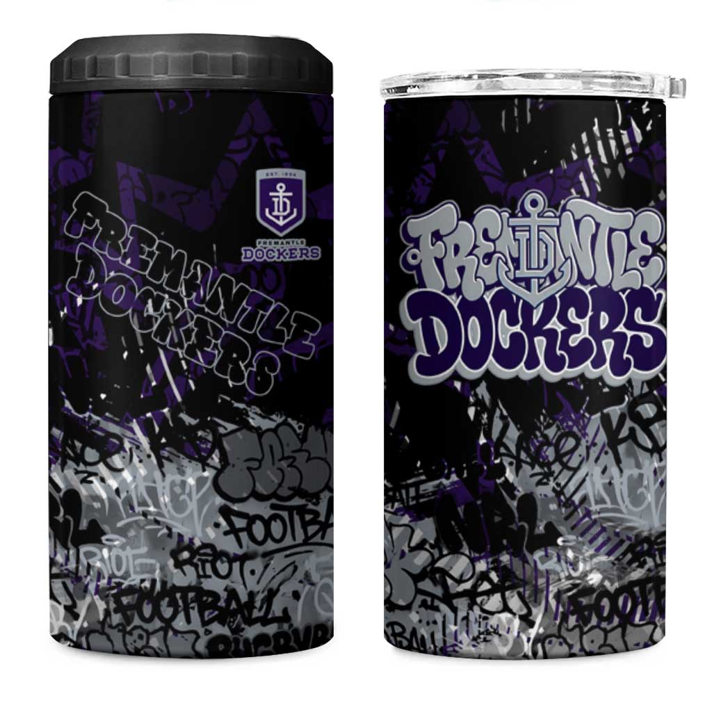 Fremantle Dockers 4 in 1 Can Cooler Tumbler Urban Graffiti Street Art - Bold Abstract Spray Paint