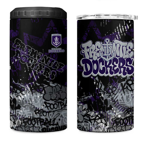 Fremantle Dockers 4 in 1 Can Cooler Tumbler Urban Graffiti Street Art - Bold Abstract Spray Paint