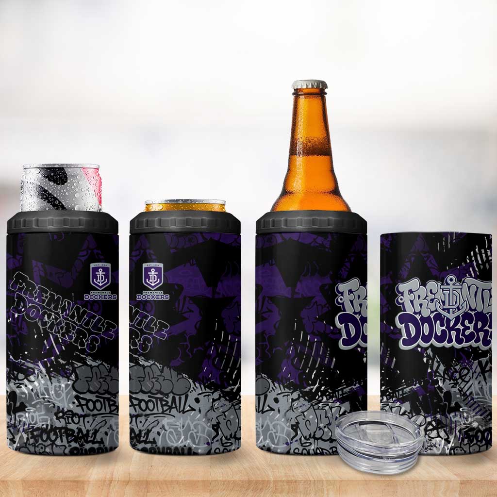 Fremantle Dockers 4 in 1 Can Cooler Tumbler Urban Graffiti Street Art - Bold Abstract Spray Paint