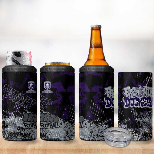 Fremantle Dockers 4 in 1 Can Cooler Tumbler Urban Graffiti Street Art - Bold Abstract Spray Paint