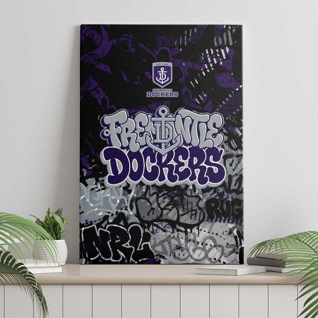 Fremantle Dockers Canvas Wall Art Urban Graffiti Street Art - Bold Abstract Spray Paint