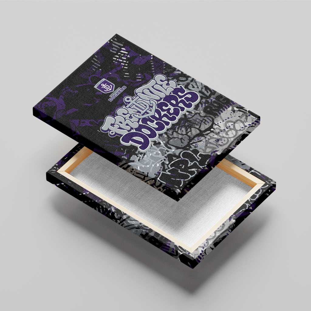 Fremantle Dockers Canvas Wall Art Urban Graffiti Street Art - Bold Abstract Spray Paint