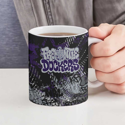 Fremantle Dockers Ceramic Mug Urban Graffiti Street Art - Bold Abstract Spray Paint
