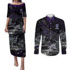 Fremantle Dockers Couples Matching Puletasi and Long Sleeve Button Shirt Urban Graffiti Street Art - Bold Abstract Spray Paint