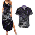 Fremantle Dockers Couples Matching Summer Maxi Dress and Hawaiian Shirt Urban Graffiti Street Art - Bold Abstract Spray Paint