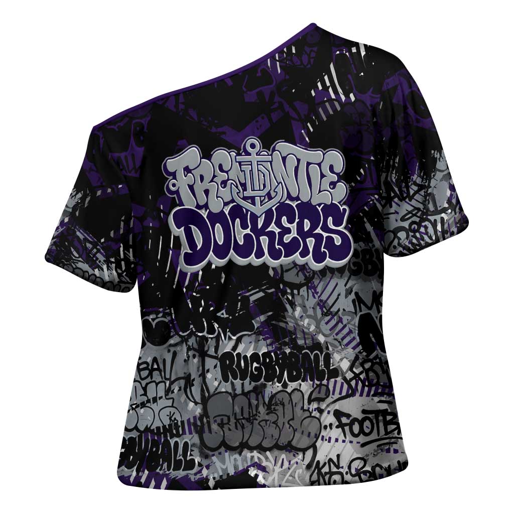 Fremantle Dockers Cross Shoulder Shirt Urban Graffiti Street Art - Bold Abstract Spray Paint