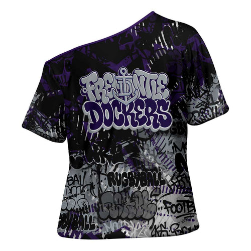 Fremantle Dockers Cross Shoulder Shirt Urban Graffiti Street Art - Bold Abstract Spray Paint