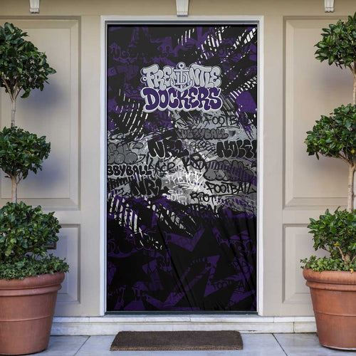 Fremantle Dockers Door Cover Urban Graffiti Street Art - Bold Abstract Spray Paint