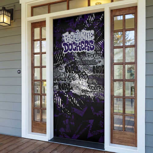 Fremantle Dockers Door Cover Urban Graffiti Street Art - Bold Abstract Spray Paint