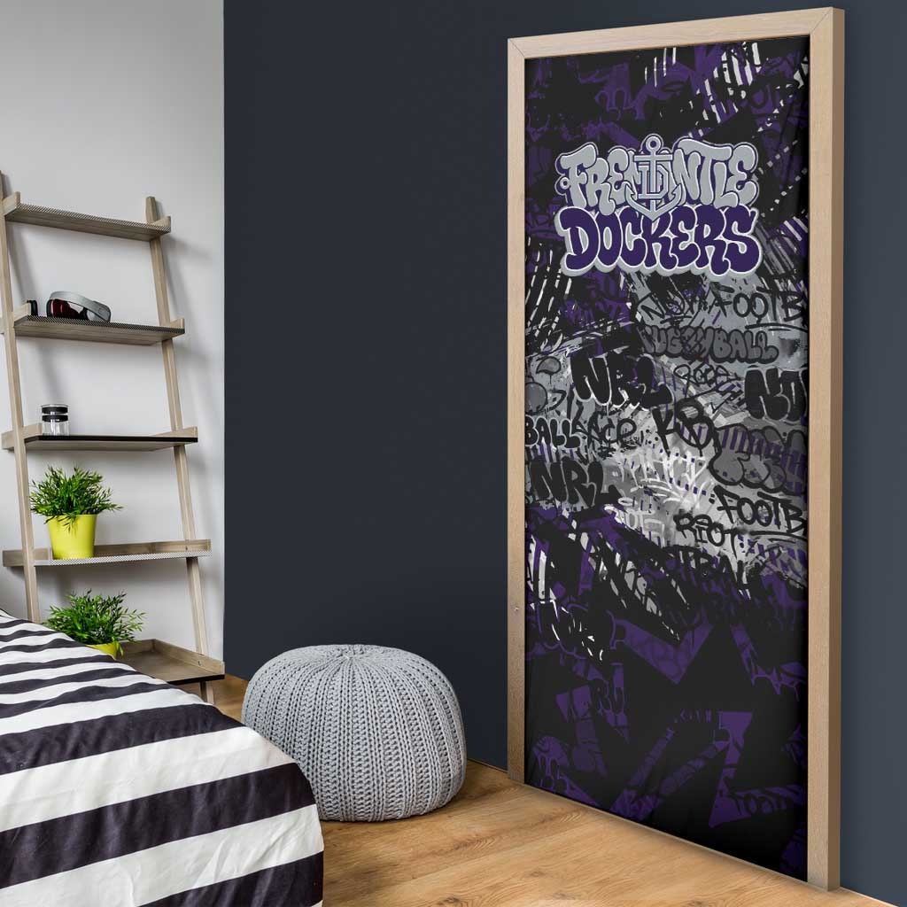 Fremantle Dockers Door Cover Urban Graffiti Street Art - Bold Abstract Spray Paint
