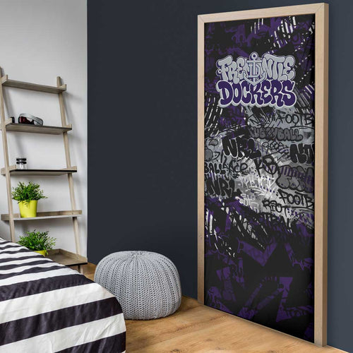 Fremantle Dockers Door Cover Urban Graffiti Street Art - Bold Abstract Spray Paint