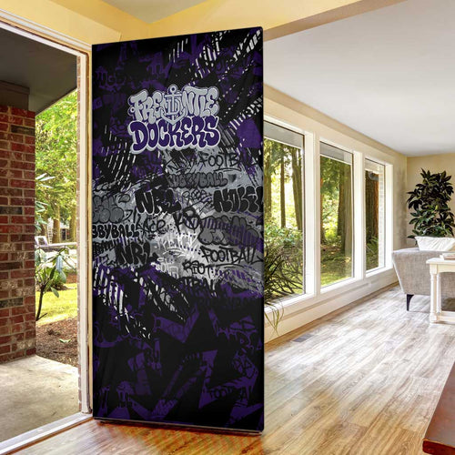 Fremantle Dockers Door Cover Urban Graffiti Street Art - Bold Abstract Spray Paint