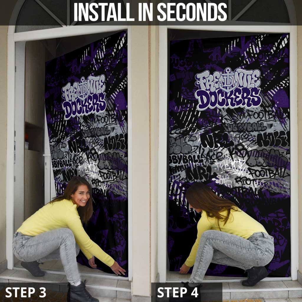 Fremantle Dockers Door Cover Urban Graffiti Street Art - Bold Abstract Spray Paint