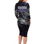 Fremantle Dockers Family Matching Long Sleeve Bodycon Dress and Hawaiian Shirt Urban Graffiti Street Art - Bold Abstract Spray Paint
