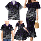 Fremantle Dockers Family Matching Mermaid Dress and Hawaiian Shirt Urban Graffiti Street Art - Bold Abstract Spray Paint