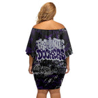 Fremantle Dockers Family Matching Off Shoulder Short Dress and Hawaiian Shirt Urban Graffiti Street Art - Bold Abstract Spray Paint