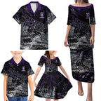 Fremantle Dockers Family Matching Puletasi and Hawaiian Shirt Urban Graffiti Street Art - Bold Abstract Spray Paint