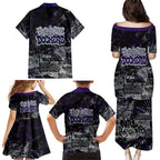 Fremantle Dockers Family Matching Puletasi and Hawaiian Shirt Urban Graffiti Street Art - Bold Abstract Spray Paint