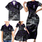 Fremantle Dockers Family Matching Short Sleeve Bodycon Dress and Hawaiian Shirt Urban Graffiti Street Art - Bold Abstract Spray Paint