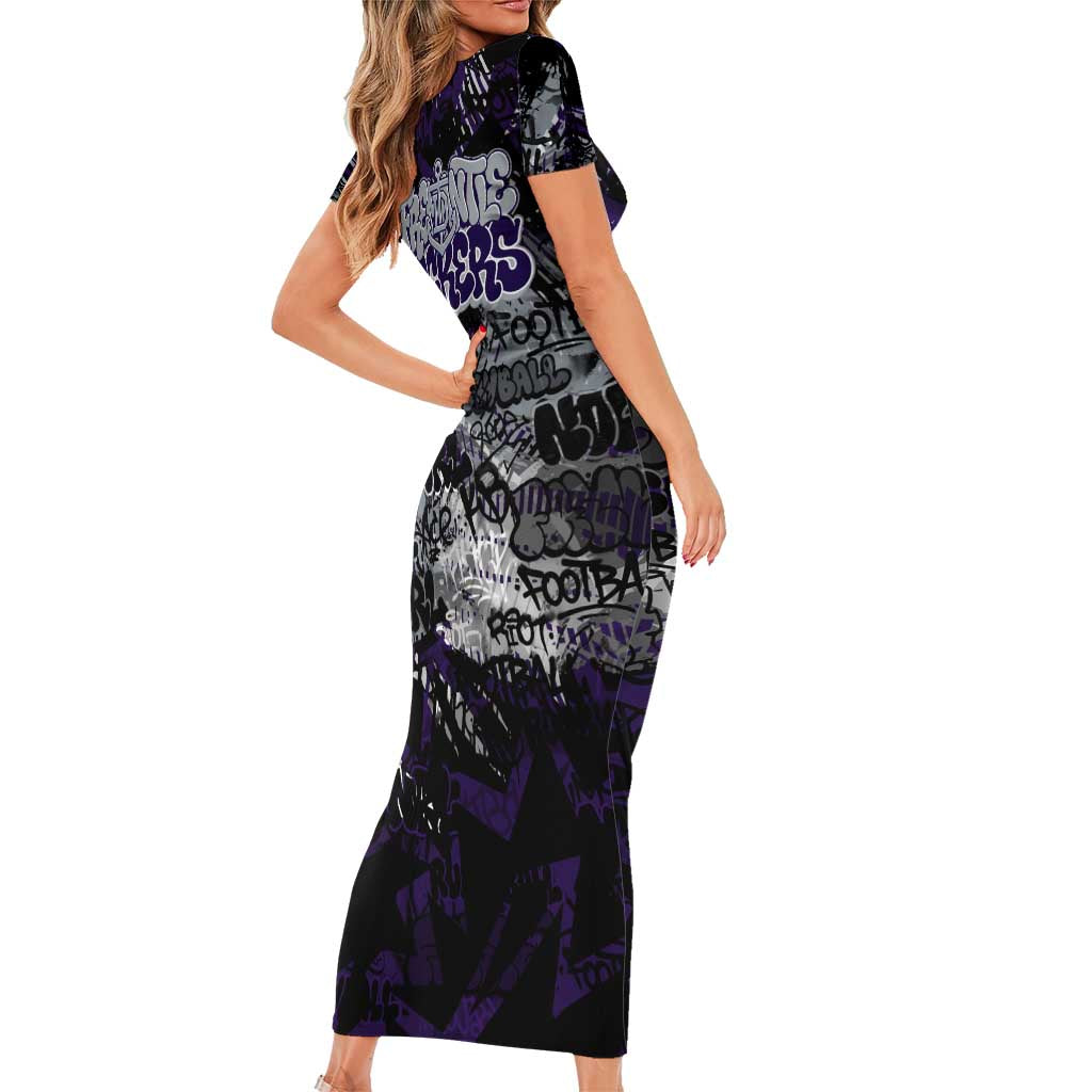 Fremantle Dockers Family Matching Short Sleeve Bodycon Dress and Hawaiian Shirt Urban Graffiti Street Art - Bold Abstract Spray Paint