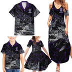Fremantle Dockers Family Matching Summer Maxi Dress and Hawaiian Shirt Urban Graffiti Street Art - Bold Abstract Spray Paint