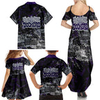 Fremantle Dockers Family Matching Summer Maxi Dress and Hawaiian Shirt Urban Graffiti Street Art - Bold Abstract Spray Paint