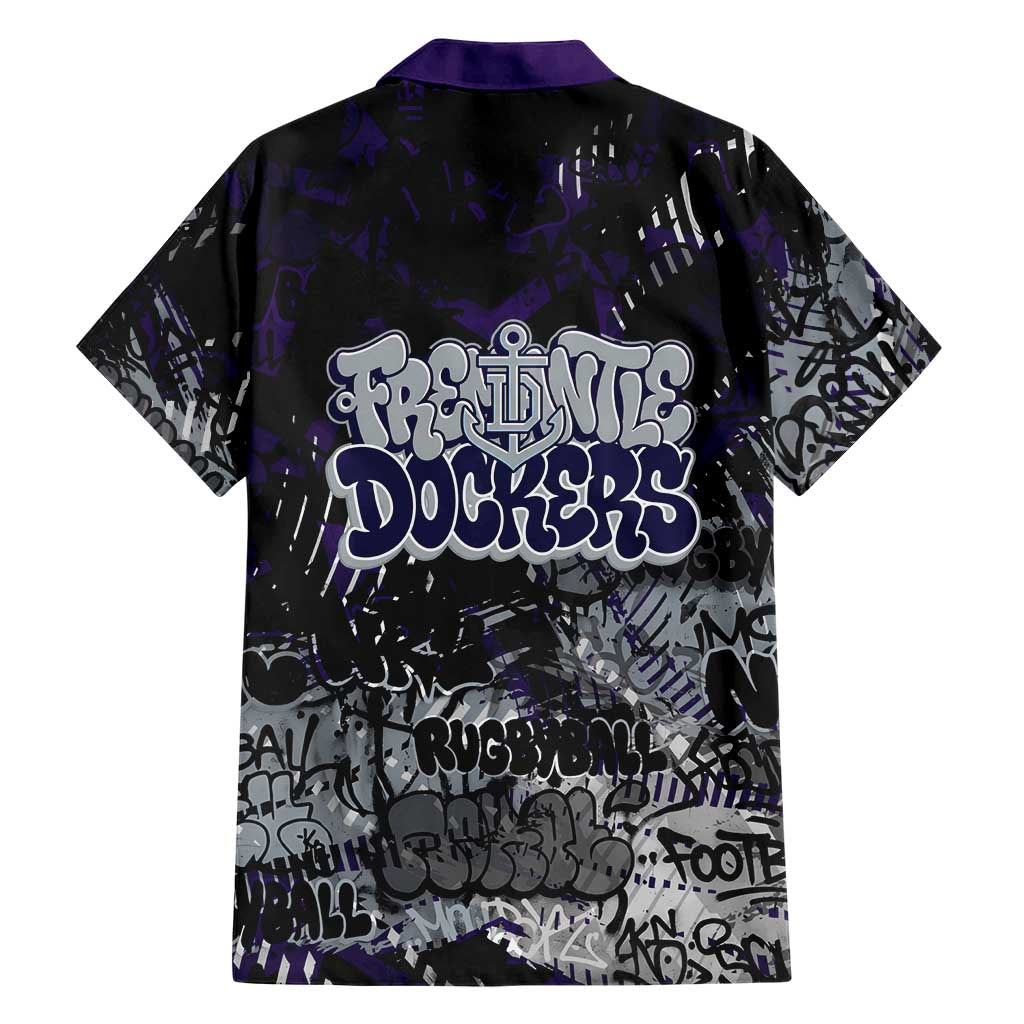 Fremantle Dockers Family Matching Summer Maxi Dress and Hawaiian Shirt Urban Graffiti Street Art - Bold Abstract Spray Paint