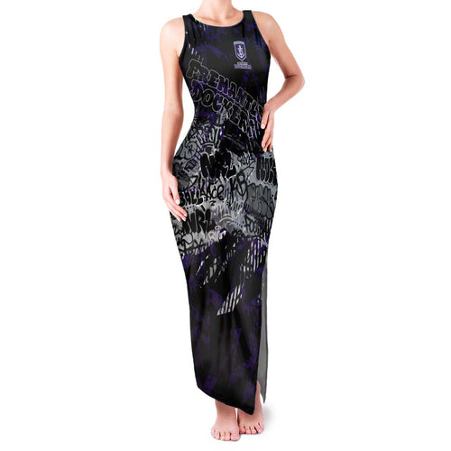 Fremantle Dockers Family Matching Tank Maxi Dress and Hawaiian Shirt Urban Graffiti Street Art - Bold Abstract Spray Paint