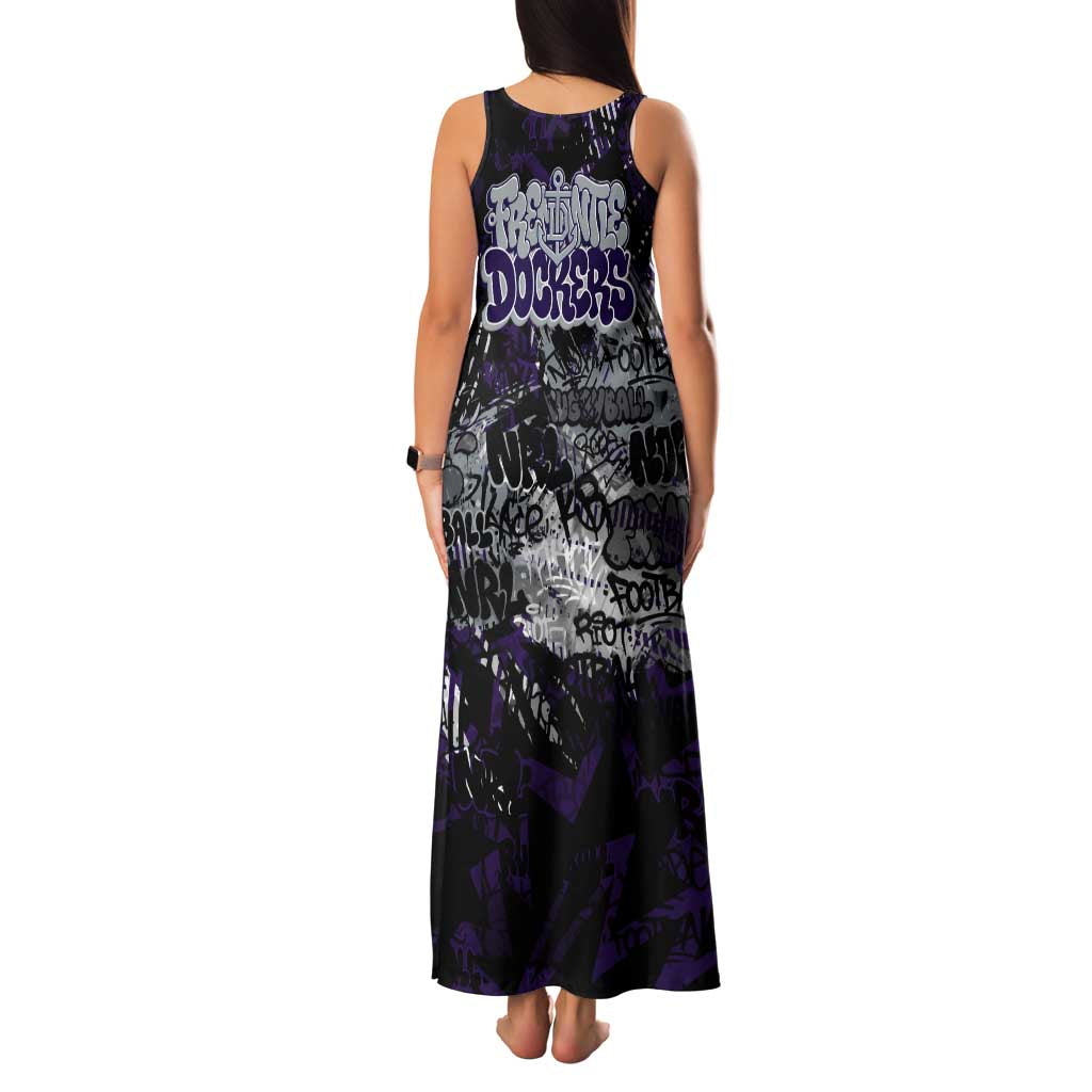 Fremantle Dockers Family Matching Tank Maxi Dress and Hawaiian Shirt Urban Graffiti Street Art - Bold Abstract Spray Paint