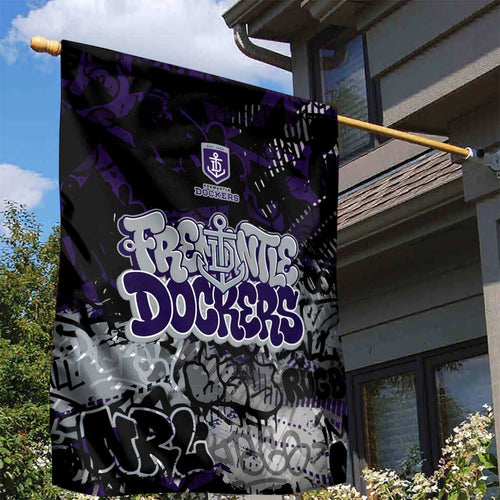 Fremantle Dockers Garden Flag Urban Graffiti Street Art - Bold Abstract Spray Paint