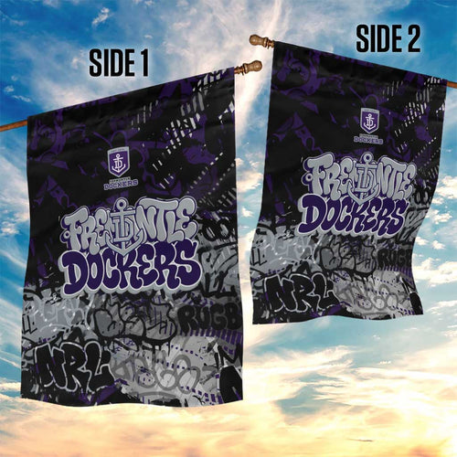 Fremantle Dockers Garden Flag Urban Graffiti Street Art - Bold Abstract Spray Paint