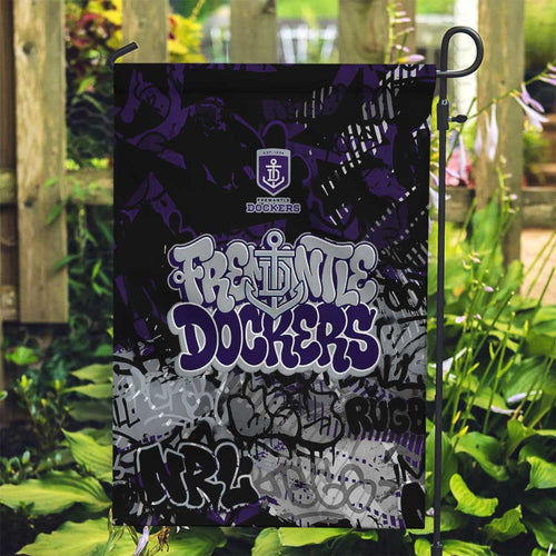Fremantle Dockers Garden Flag Urban Graffiti Street Art - Bold Abstract Spray Paint