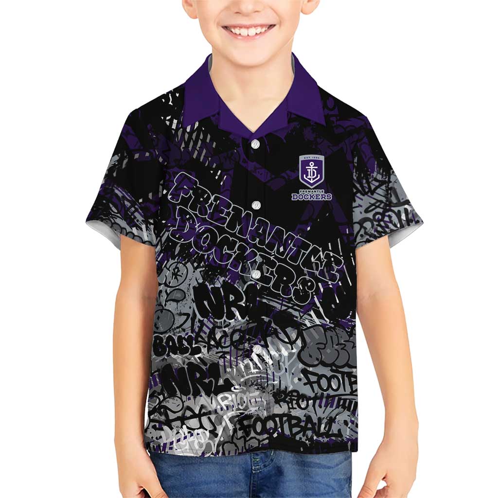 Fremantle Dockers Hawaiian Shirt Urban Graffiti Street Art - Bold Abstract Spray Paint