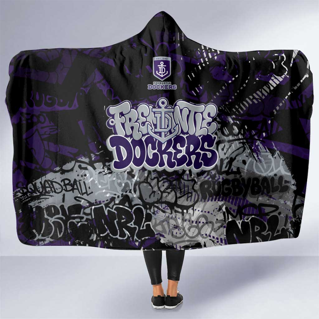 Fremantle Dockers Hooded Blanket Urban Graffiti Street Art - Bold Abstract Spray Paint
