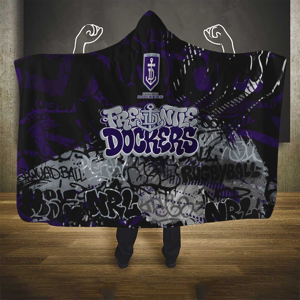 Fremantle Dockers Hooded Blanket Urban Graffiti Street Art - Bold Abstract Spray Paint