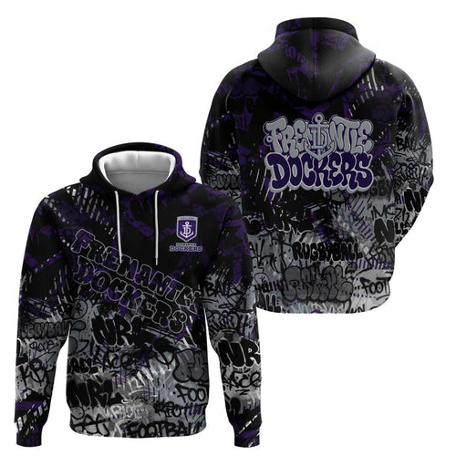 Fremantle Dockers Hoodie Urban Graffiti Street Art - Bold Abstract Spray Paint