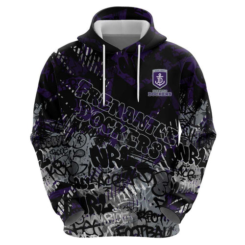 Fremantle Dockers Hoodie Urban Graffiti Street Art - Bold Abstract Spray Paint