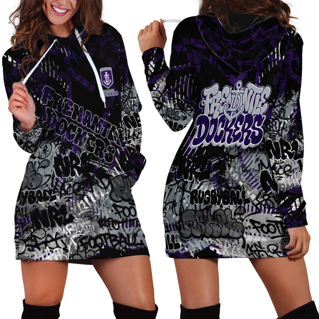 Fremantle Dockers Hoodie Dress Urban Graffiti Street Art - Bold Abstract Spray Paint