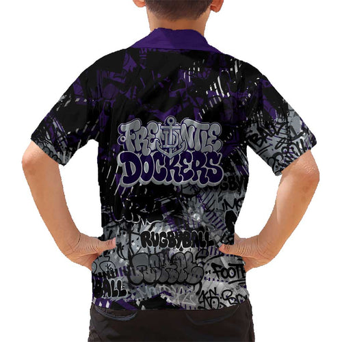 Fremantle Dockers Kid Hawaiian Shirt Urban Graffiti Street Art - Bold Abstract Spray Paint