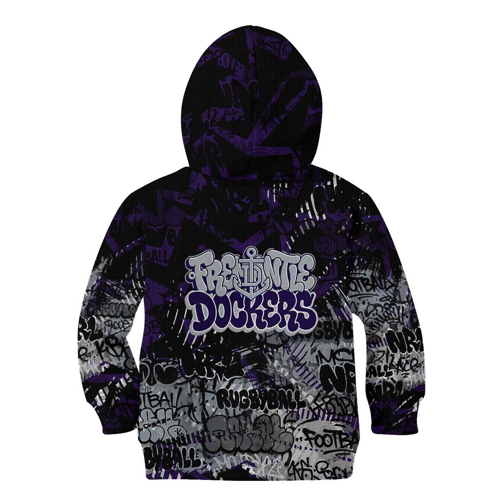 Fremantle Dockers Kid Hoodie Urban Graffiti Street Art - Bold Abstract Spray Paint