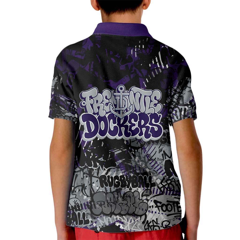 Fremantle Dockers Kid Polo Shirt Urban Graffiti Street Art - Bold Abstract Spray Paint