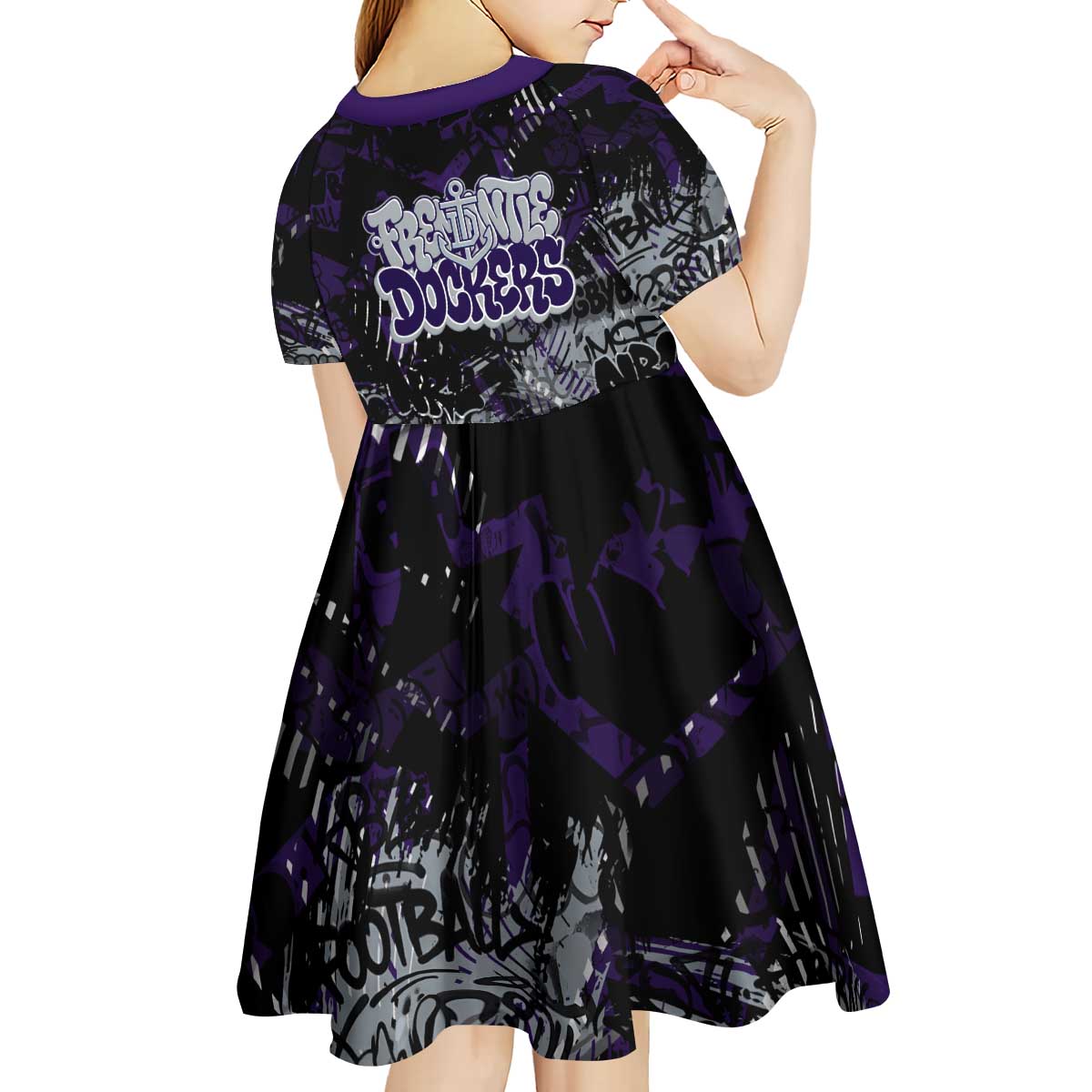 Fremantle Dockers Kid Short Sleeve Dress Urban Graffiti Street Art - Bold Abstract Spray Paint
