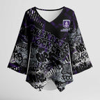 Fremantle Dockers Kimono Sleeve Blouse Urban Graffiti Street Art - Bold Abstract Spray Paint