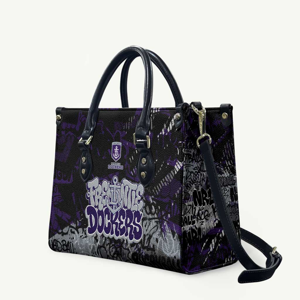 Fremantle Dockers Leather Bag Urban Graffiti Street Art - Bold Abstract Spray Paint