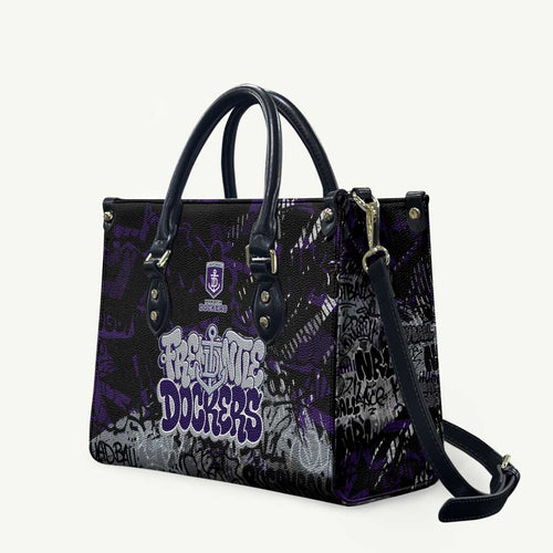 Fremantle Dockers Leather Bag Urban Graffiti Street Art - Bold Abstract Spray Paint