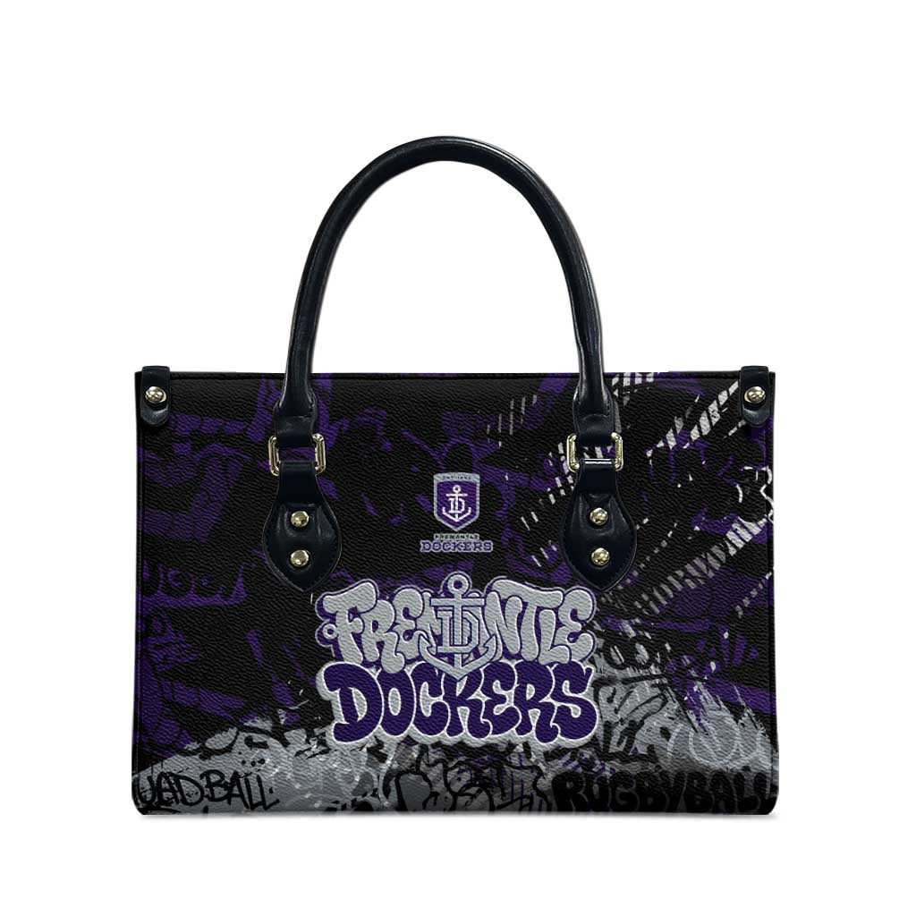 Fremantle Dockers Leather Bag Urban Graffiti Street Art - Bold Abstract Spray Paint