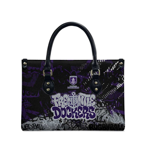 Fremantle Dockers Leather Bag Urban Graffiti Street Art - Bold Abstract Spray Paint