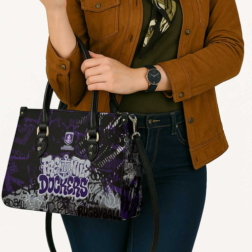Fremantle Dockers Leather Bag Urban Graffiti Street Art - Bold Abstract Spray Paint