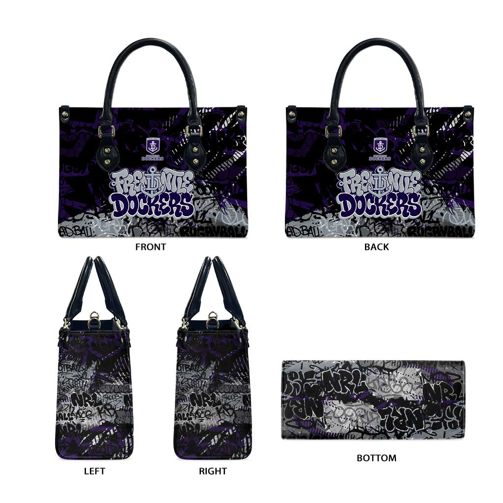 Fremantle Dockers Leather Bag Urban Graffiti Street Art - Bold Abstract Spray Paint